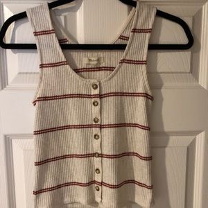 Madewell burgundy striped tank